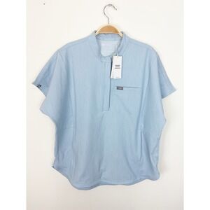 FIGS Women's Montex Scrub Top Light Blue Sz LARGE Technical‎ Collection NEW